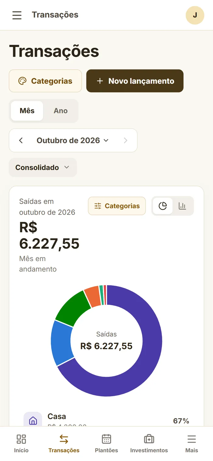 Transações no celular, em âmbar claro