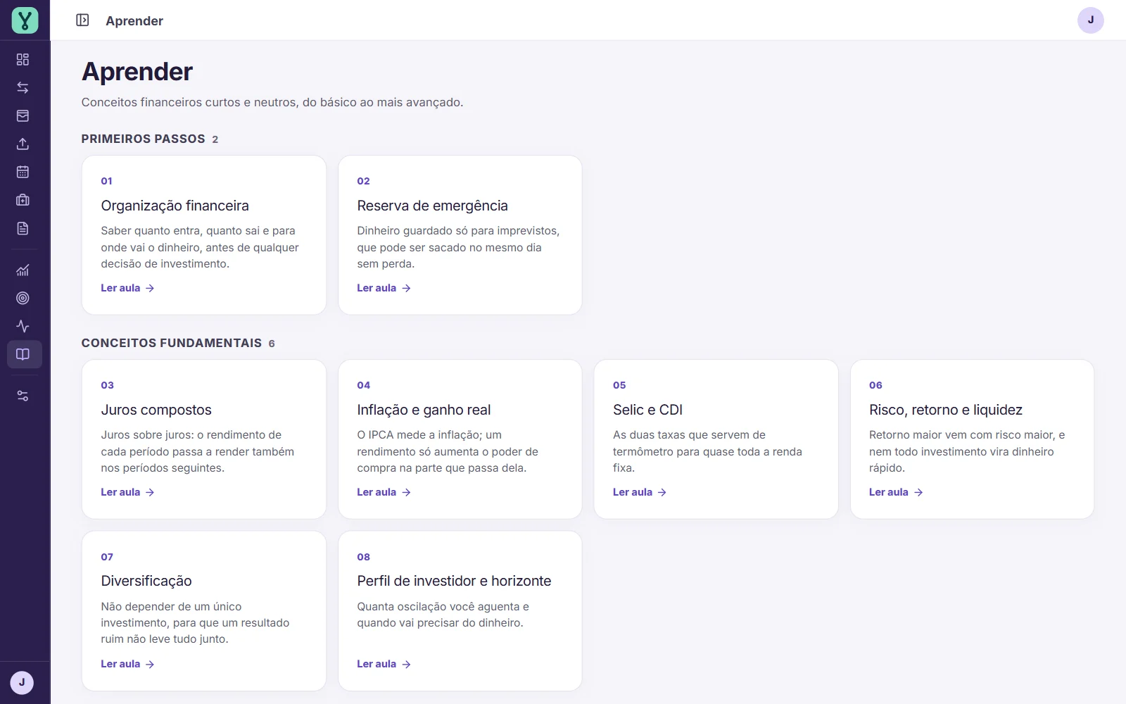 Aprender em violeta claro